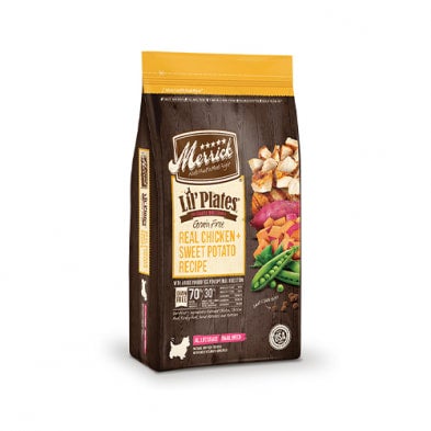 Merrick Lil Plates Grain Free Real Chicken Sweet Potatoes Recipe Dry DOG Food 4 Lb JT Pets Natural Pet Food Supplies